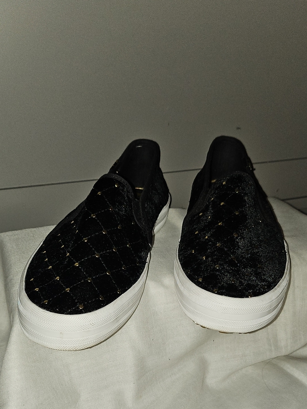 Keds X Kate Spade New York Double Decker Quilted Velvet Sneakers Sz 8 - Picture 5 of 14